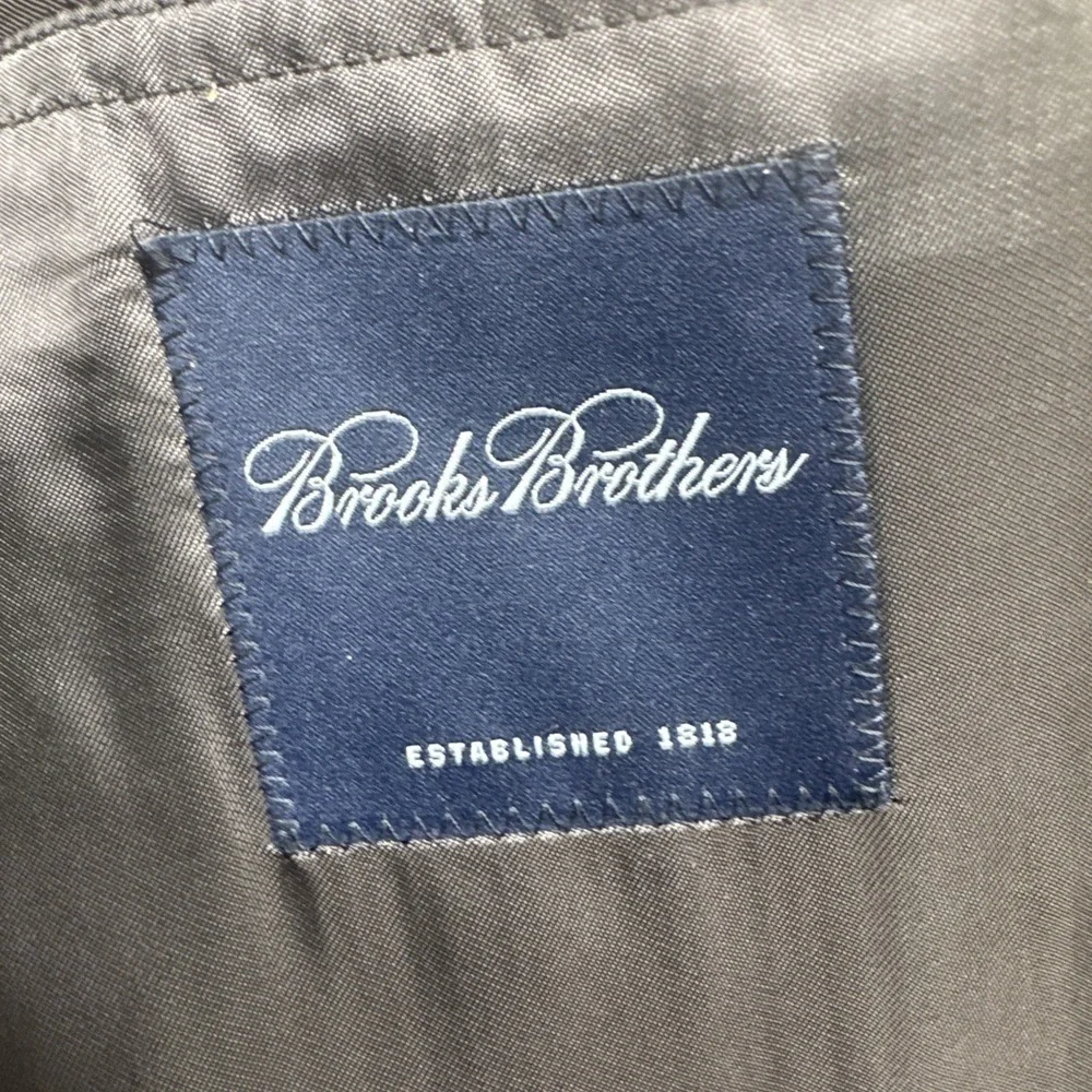 Brooks Brothers Men's 40R Brown‎ Wool Cashmere Blazer Made in Italy 2 Button